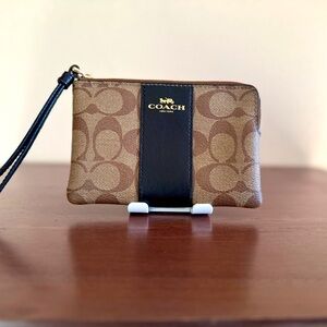 Coach Brown and Black Wristlet